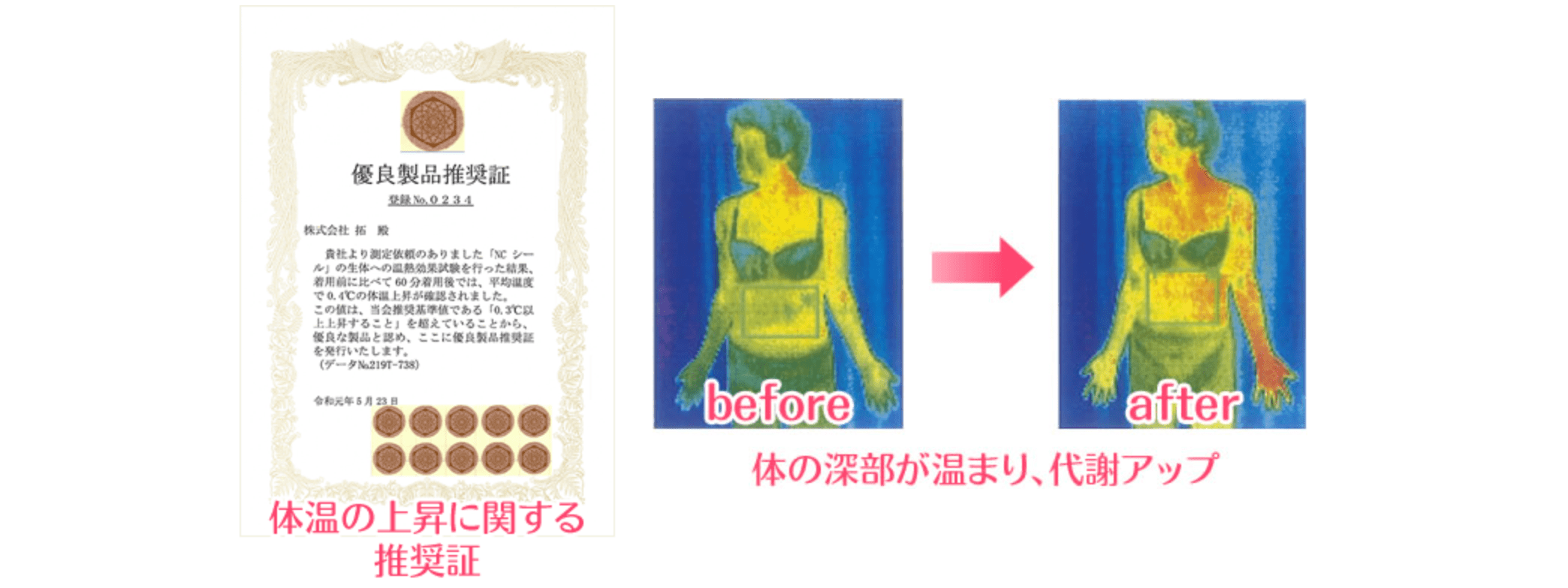 深部が温まり代謝がアップ